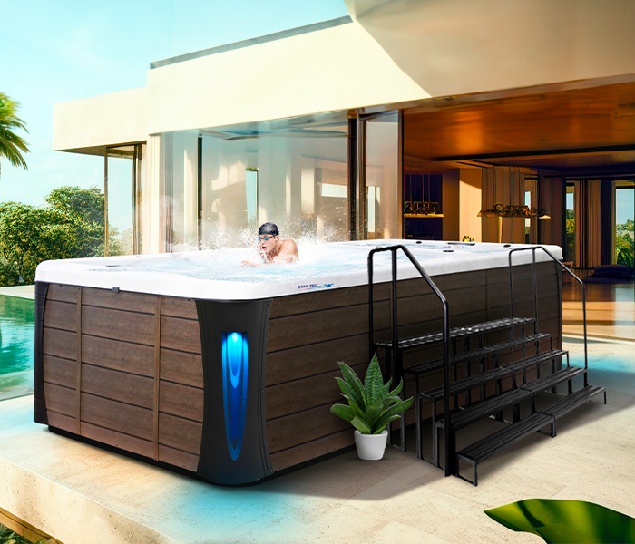 Calspas hot tub being used in a family setting - Perris